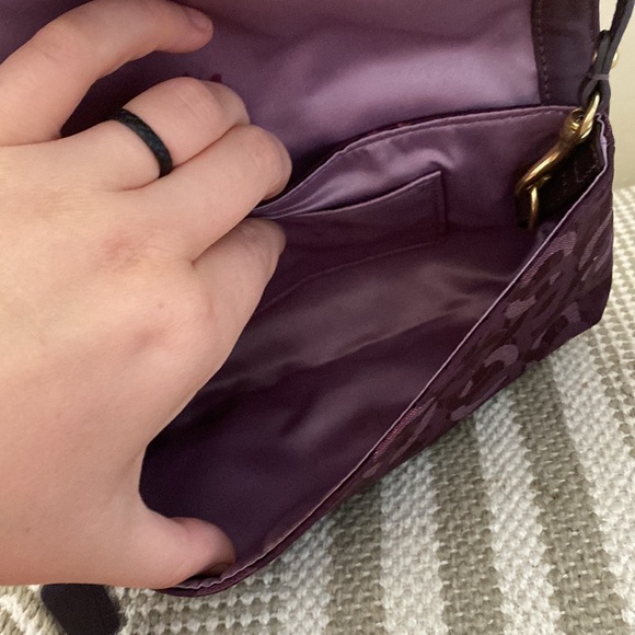 Coach Kristen Gunmetal Purple Chain Link Large Wristlet Clutch 46367 preppy - Picture 10 of 15